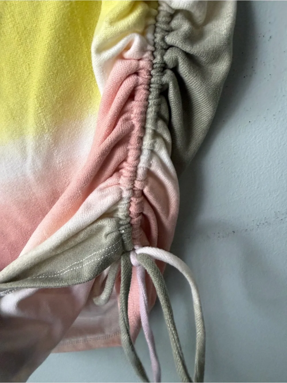 A.gain Ombre Ruched Drawstring Crop Top Size L - Picture 5 of 7